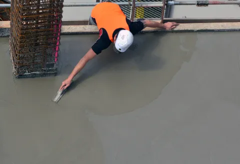 Concrete Pro LA team working on reinforced structural concrete framework