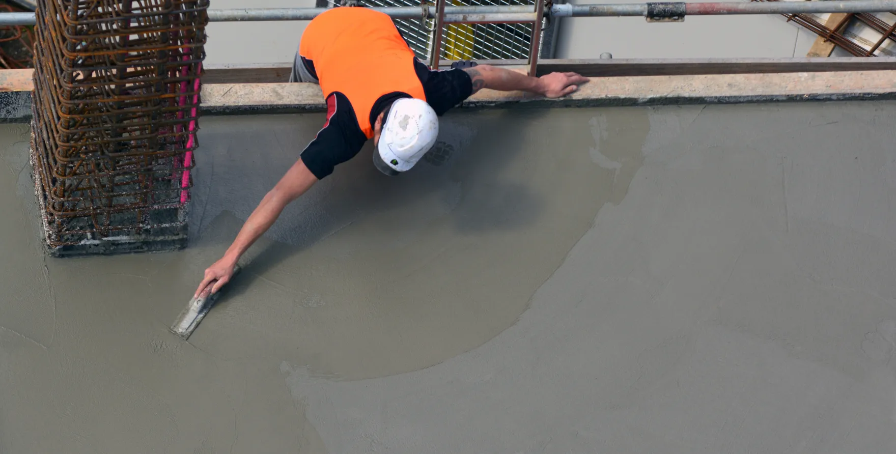 Concrete Pro LA team working on reinforced structural concrete framework