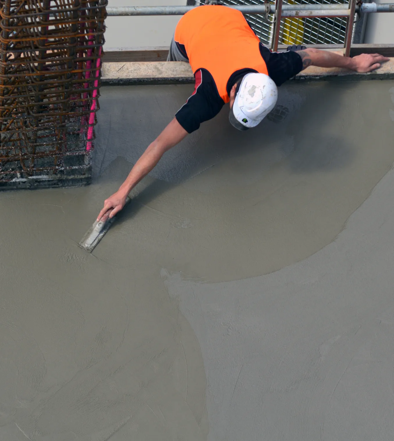 Concrete Pro LA team working on reinforced structural concrete framework